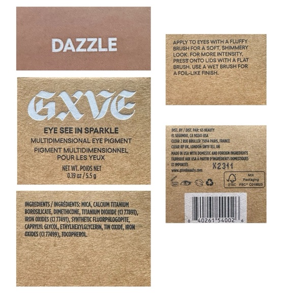 GXVE Eye See In Sparkle Multidimensional Eye Pigment Shadow DAZZLE - Picture 9 of 9